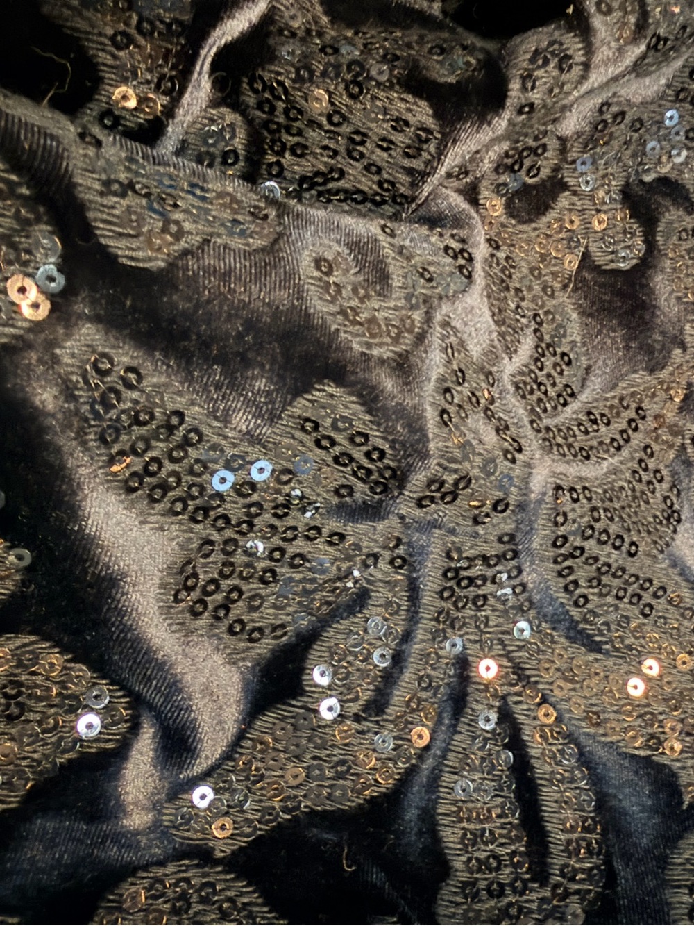 VENUS Dark Navy Velvet Black Sequin Bodycon Cocktail Dress Size 8 - Picture 6 of 10